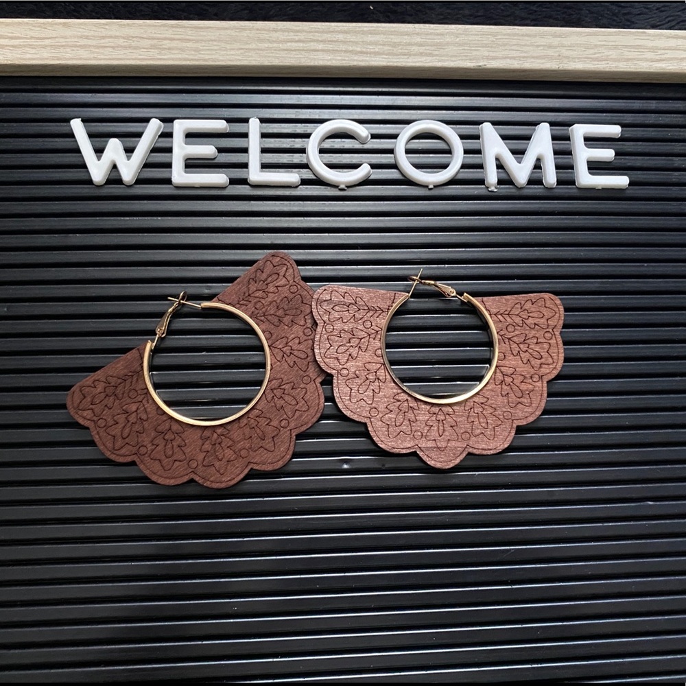 Unique wooden earrings